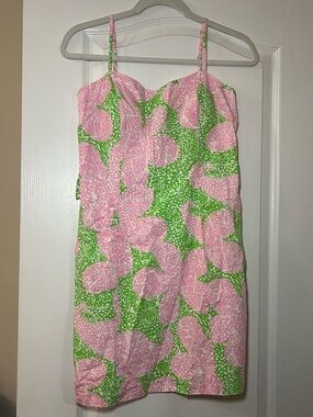 Lilly Pulitzer Pink Floral Dress with Green Accents